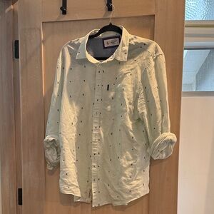 Original Penguin Blue Palm Tree- Patterned Button Down Shirt